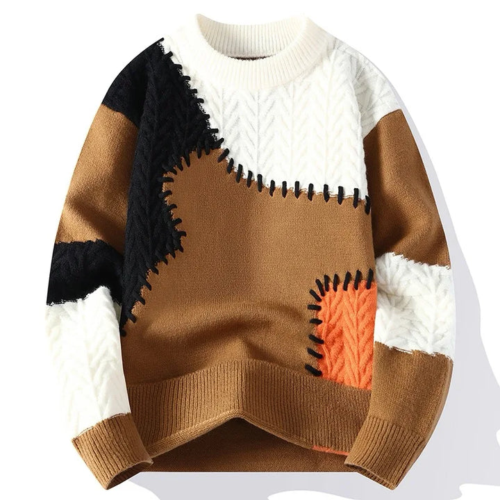 Men's Textured Pullover with Modern Design - Versatile and Comfortable