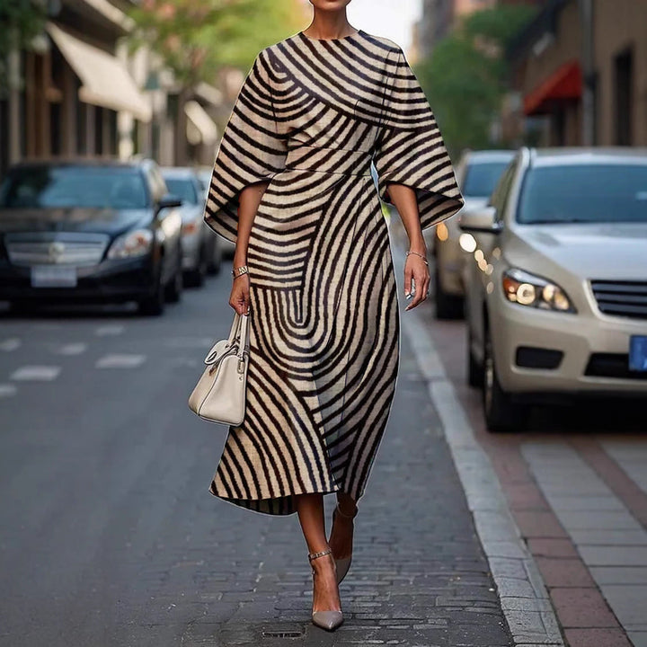 Elegant Round Neck Women Dress