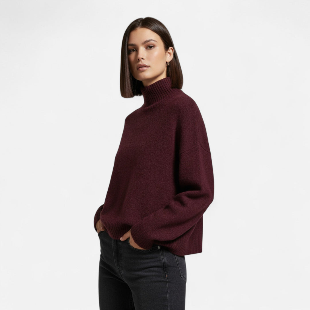 Elegant Turtleneck Sweater Women Vintage Winter