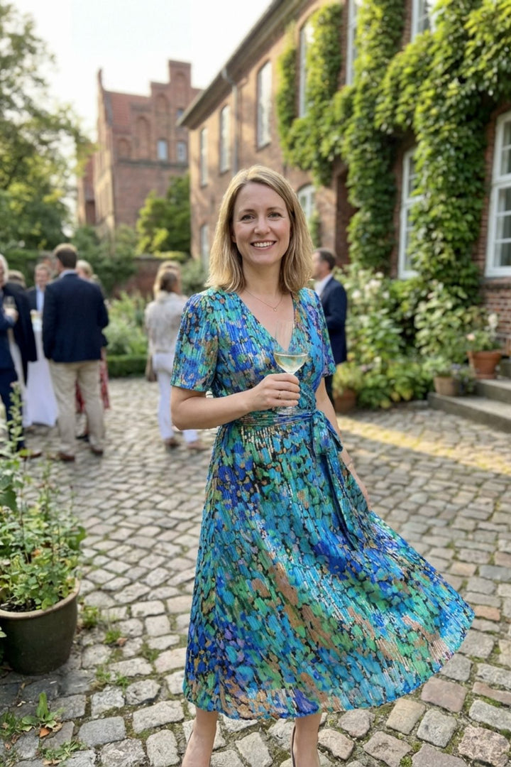 Elegant Printed Women's Wrap Dress