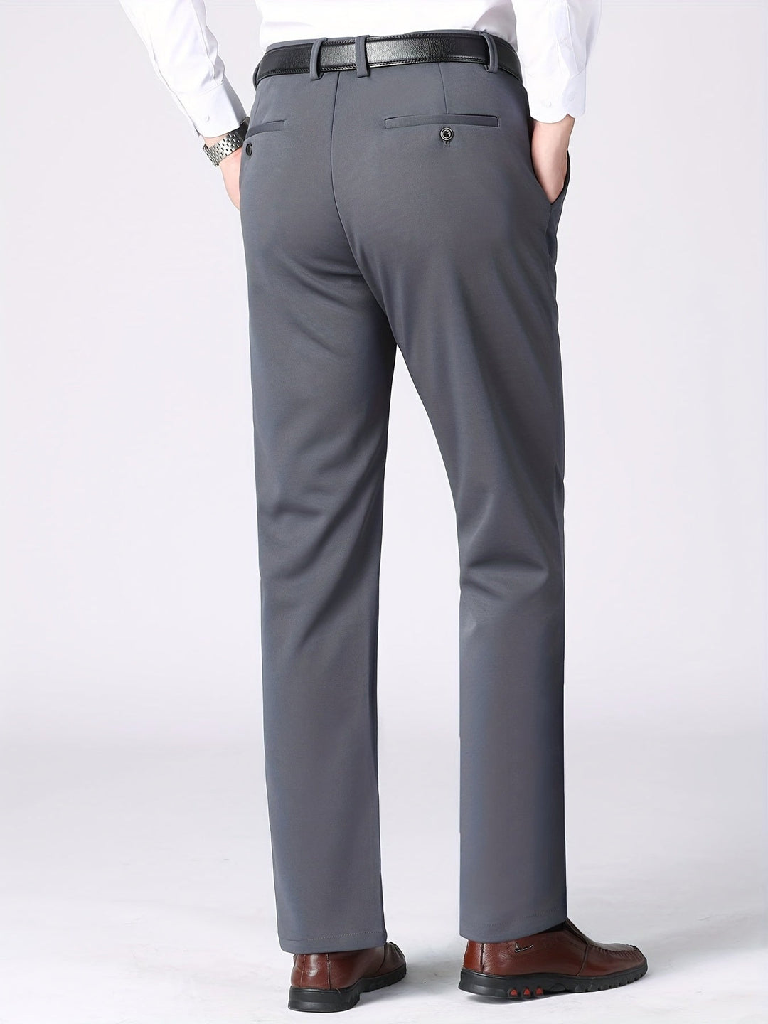 Elegant Wide-Leg Men's High-Waist Pants