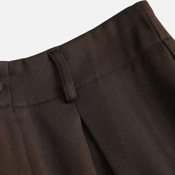 Elegant Jacquard Pleated Women's Wide-Leg Pants