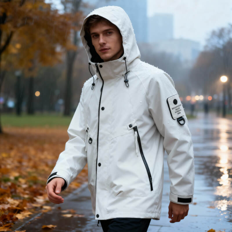 Waterproof Men's Tech Softshell Jacket with Adjustable Hood