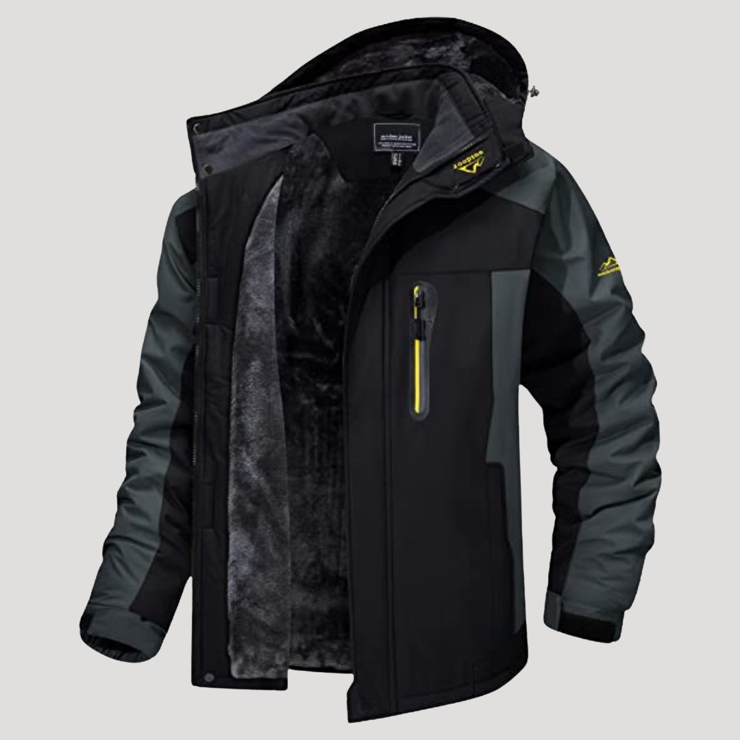 Men's Windbreaker Waterproof Outdoor Jacket - Windproof with Removable Hood