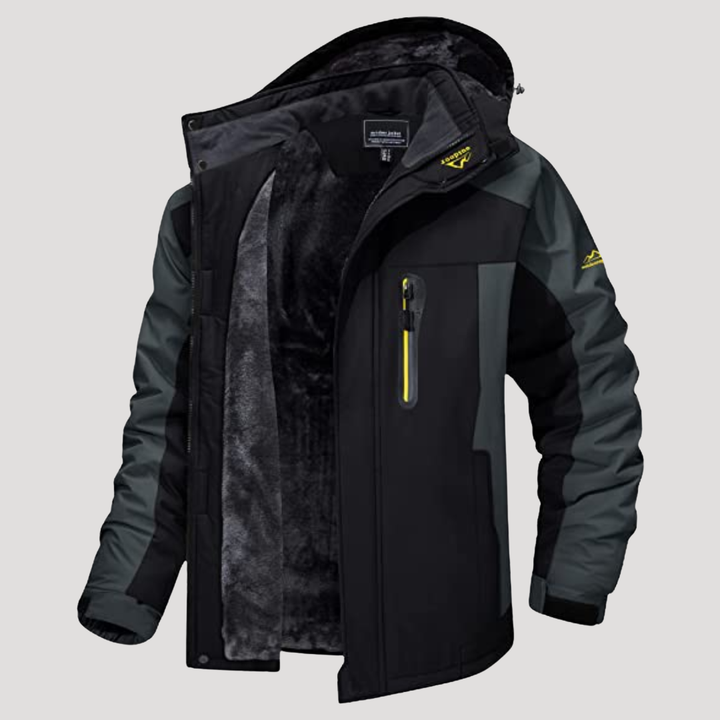 Men's Windbreaker Waterproof Outdoor Jacket - Windproof with Removable Hood