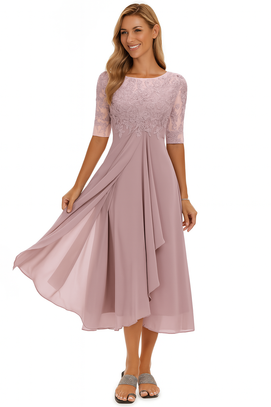 Elegant Summer Women's A-Line Midi Dress