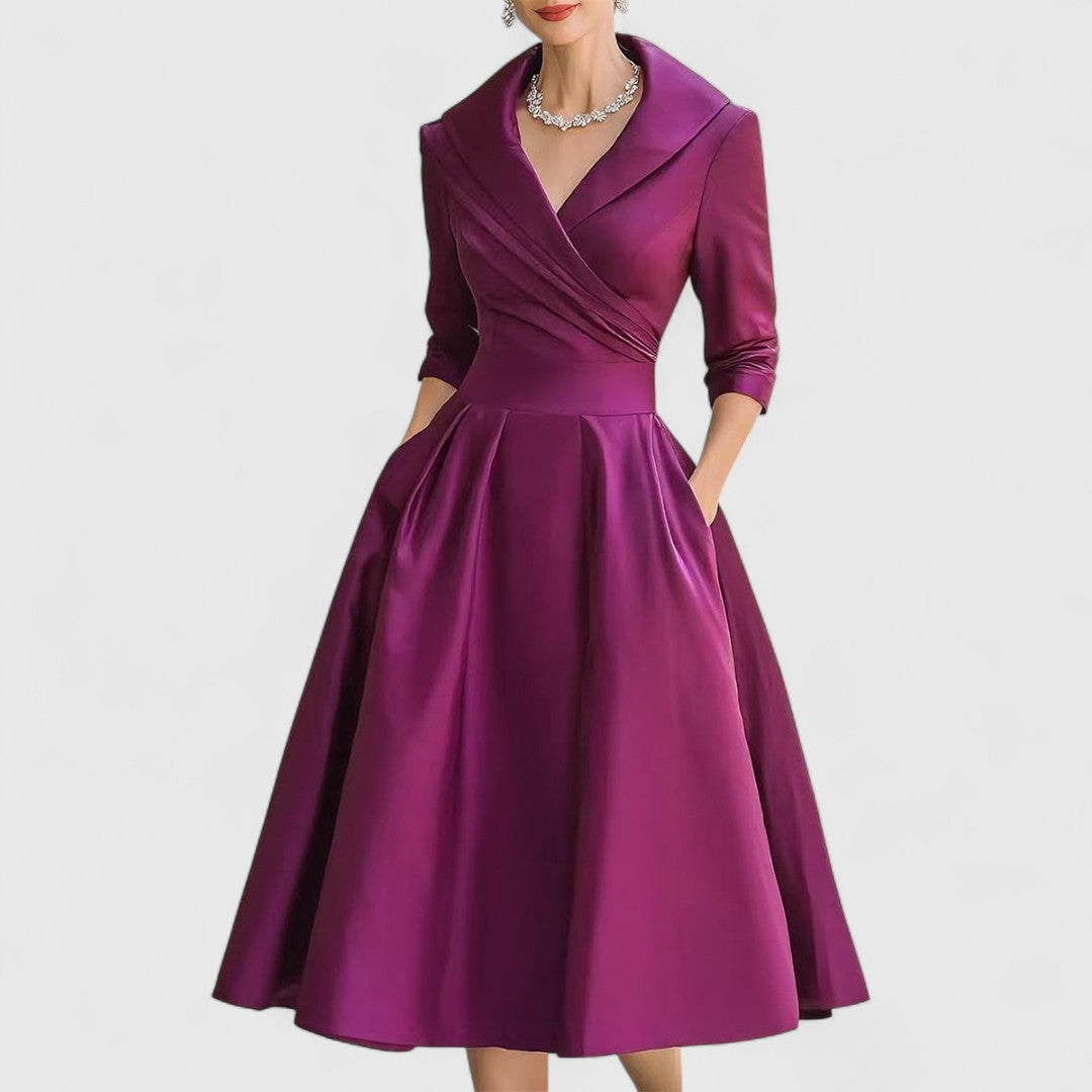 Women's Elegant Midi Dress with Subtle Shimmer