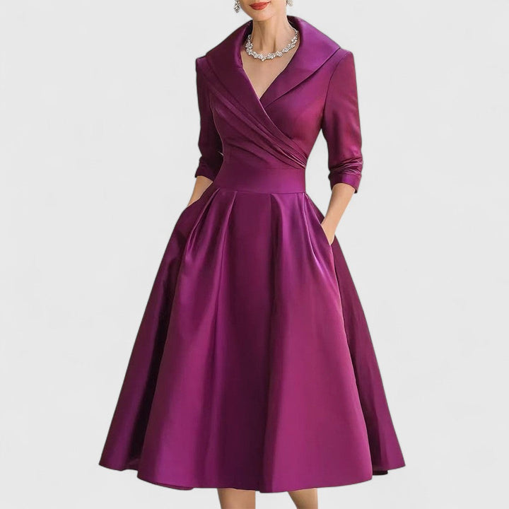Women's Elegant Midi Dress with Subtle Shimmer