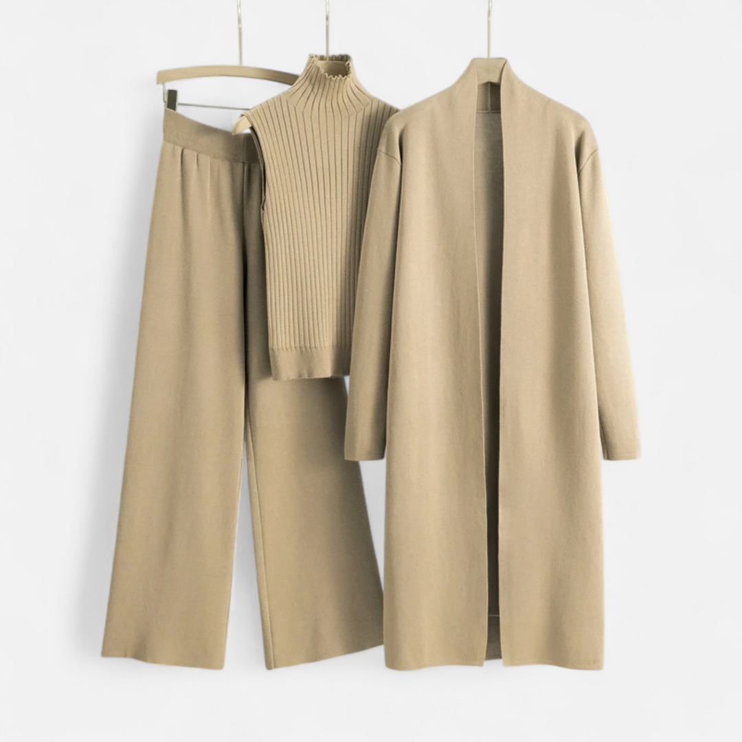 Elegant 3-Piece Knit Cardigan Set for Women