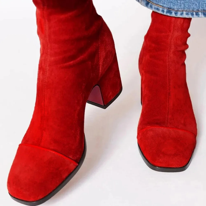 Elegant Women's Comfort Ankle Boots with Block Heel - Comfortable Heeled Shoes for Every Occasion
