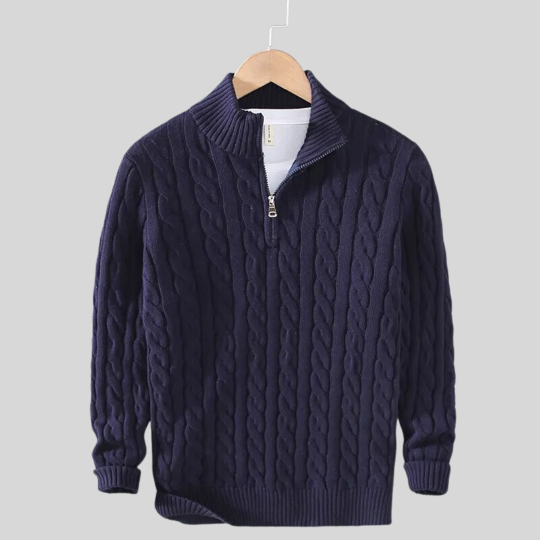 Men's Cotton Knit Pullover Sweater - Breathable and Lightweight