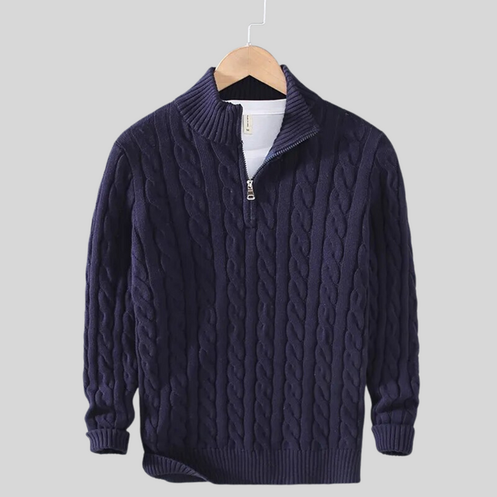 Men's Cotton Knit Pullover Sweater - Breathable and Lightweight