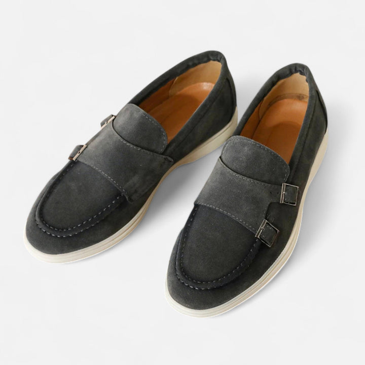 Elegant Suede Men's Monk-Strap Loafer - Slip-On Comfort