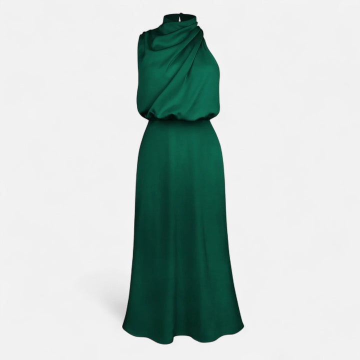 Women's Elegant Sleeveless Long Satin Dress