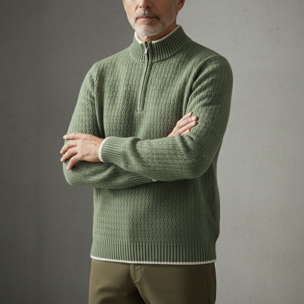 Structured Quarter-Zip Knit Sweater Men's