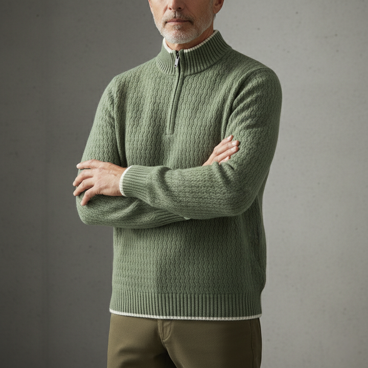 Structured Quarter-Zip Knit Sweater Men's