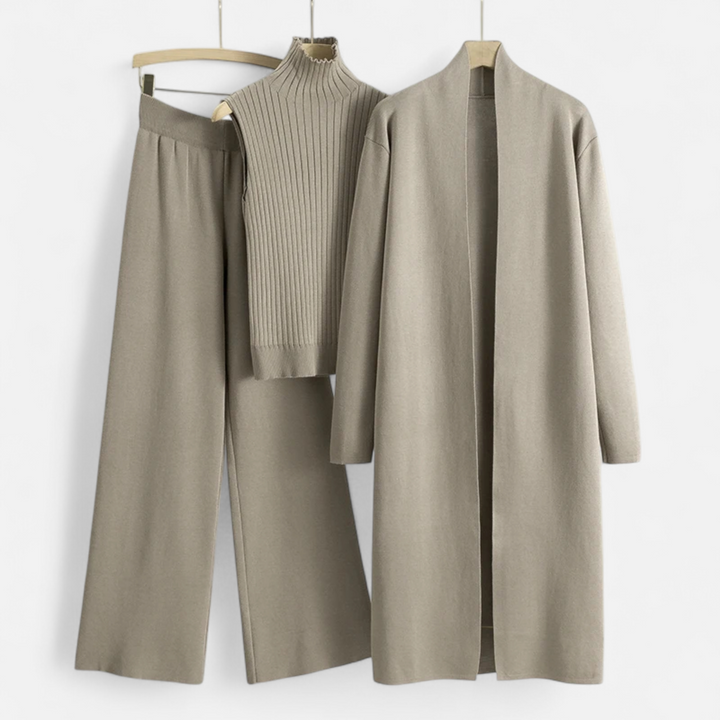 Elegant 3-Piece Knit Cardigan Set for Women