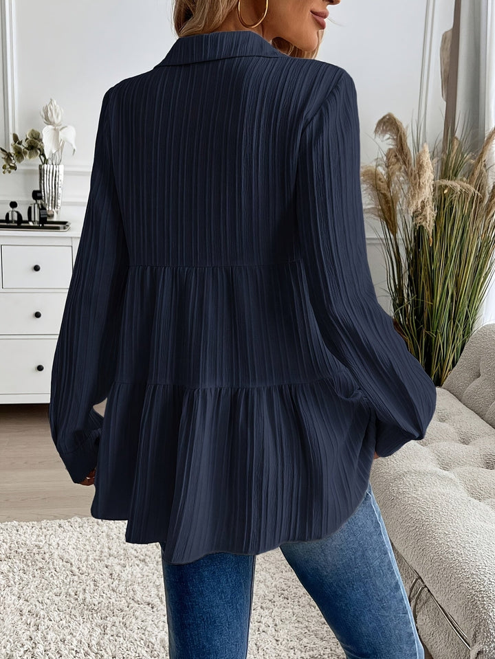 Flowy Women's Tunic Blouse with Button Front - Lightweight and Versatile