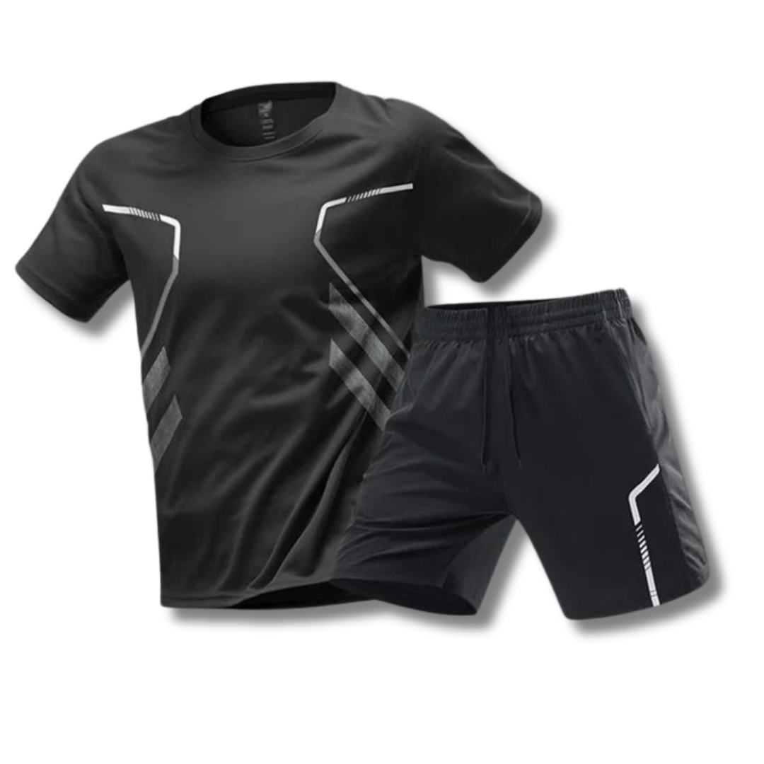 Men's Breathable Athletic Set - T-Shirt and Shorts for Training and Fitness