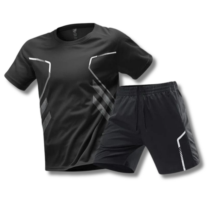 Men's Breathable Athletic Set - T-Shirt and Shorts for Training and Fitness