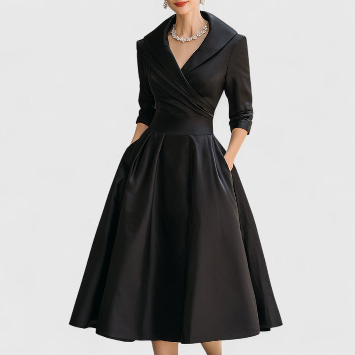 Women's Elegant Midi Dress with Subtle Shimmer