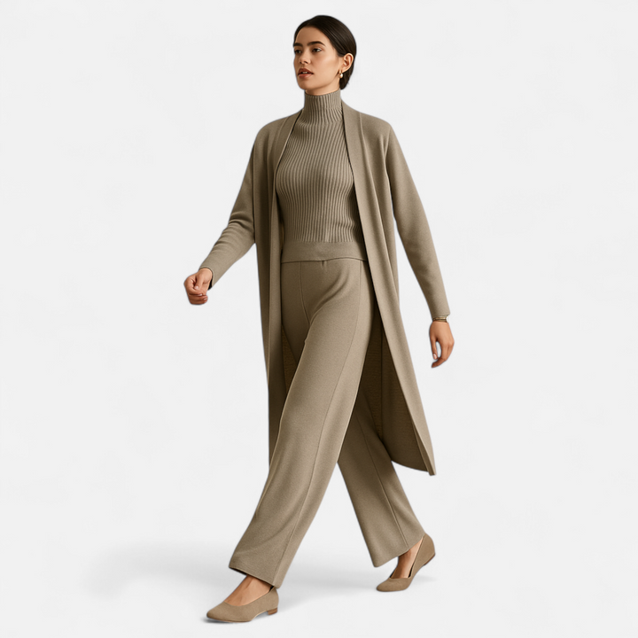 Elegant 3-Piece Knit Cardigan Set for Women
