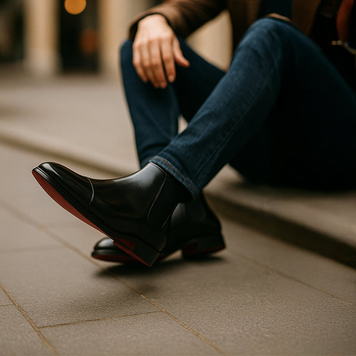 Elegant Classic Men's Faux Leather Chelsea Boots