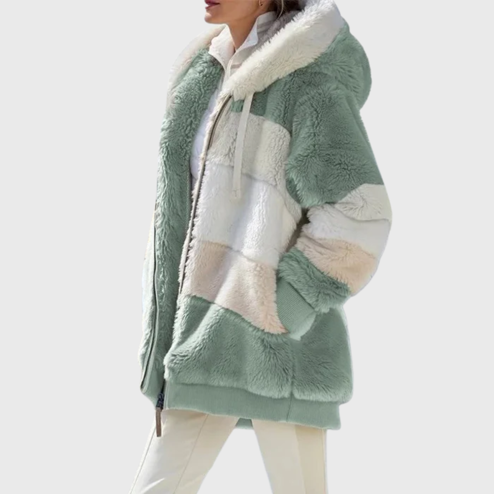 Women's Warm Fleece Winter Jacket with Hood