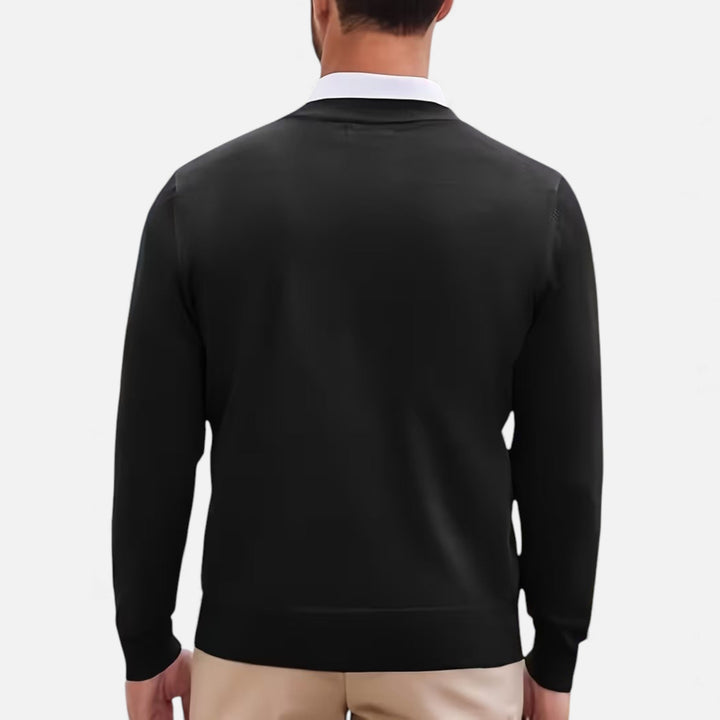 Elegant Men's V-Neck Knit Sweater