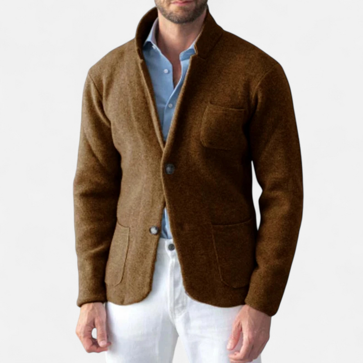 Retro Men's Wool Stand Collar Jacket