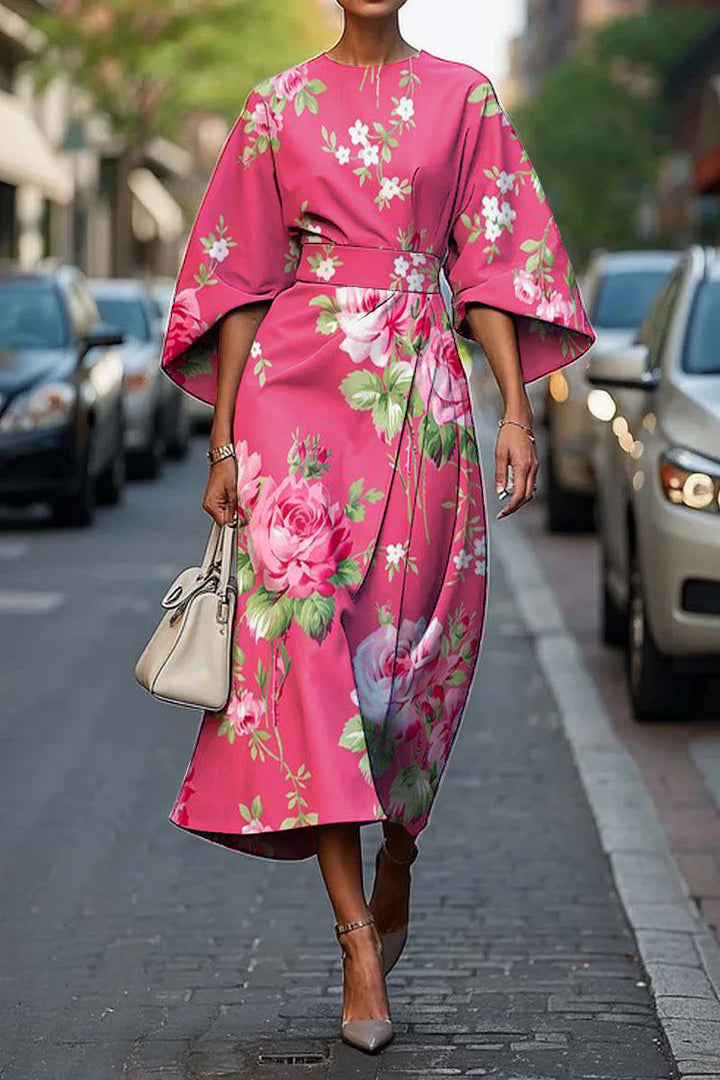 Elegant Round Neck Women Dress