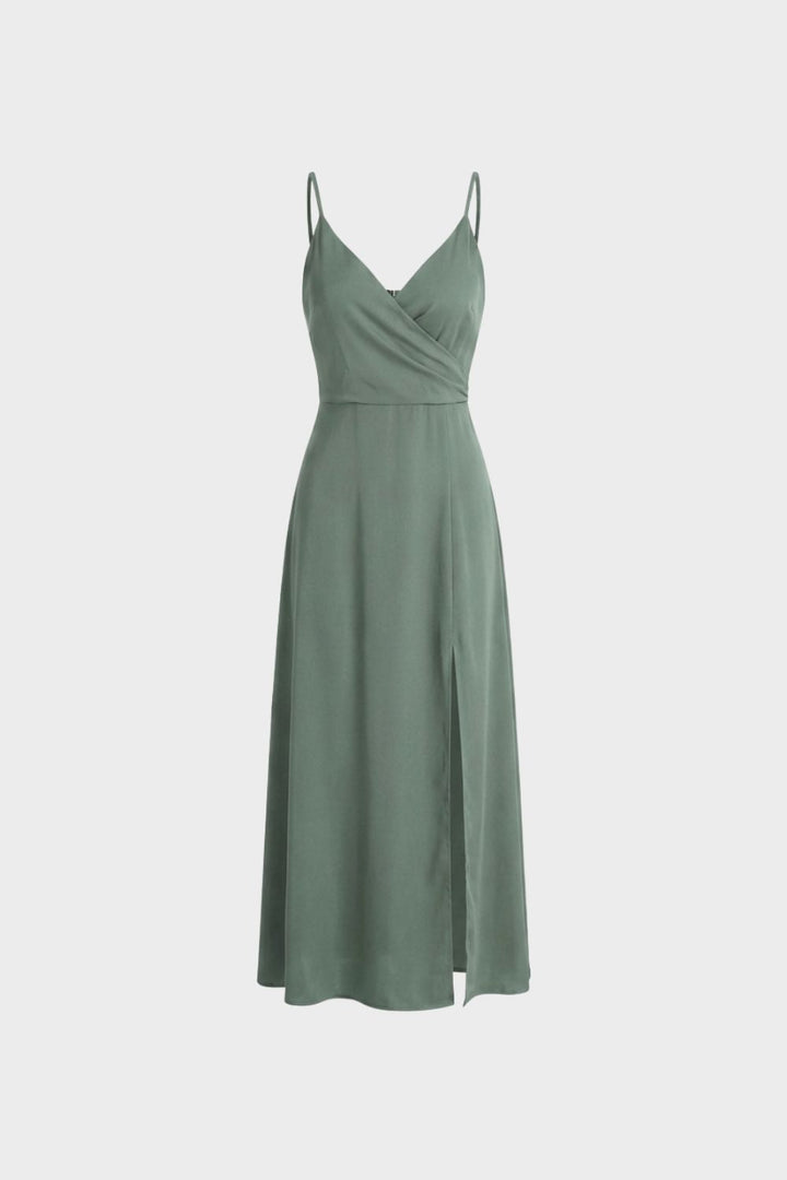 Damen Maxikleid – Material-Detail Satin-glatte Optik