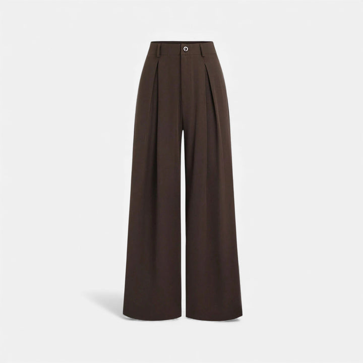 Elegant Jacquard Pleated Women's Wide-Leg Pants