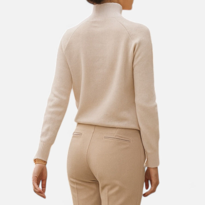 Elegant Women's Merino Cashmere Turtleneck Sweater