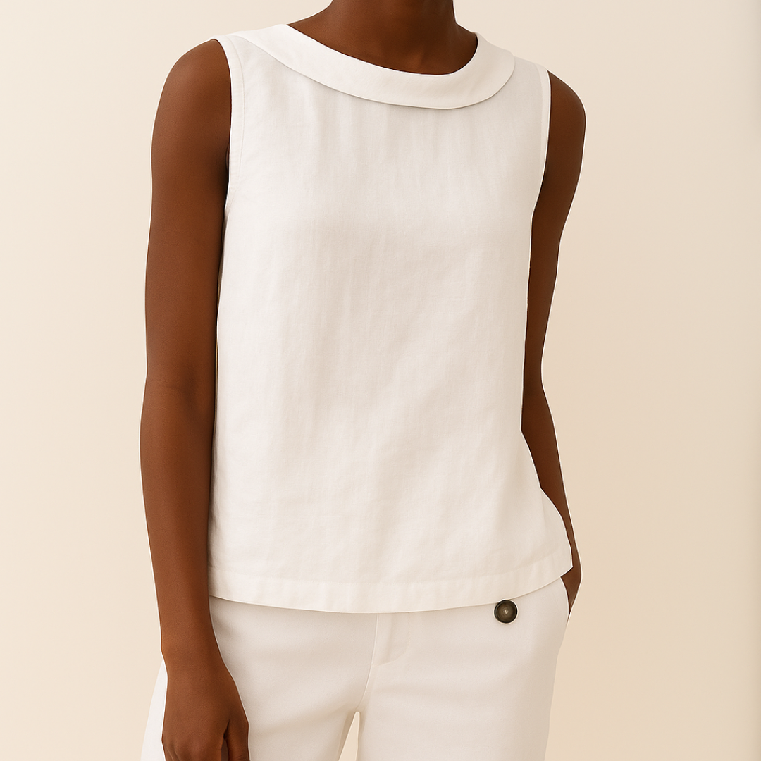 Elegant Chic Women's Sleeveless Roll Collar Top