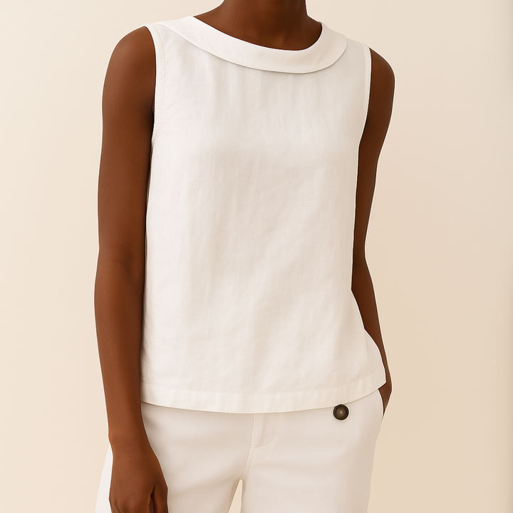 Elegant Chic Women's Sleeveless Roll Collar Top