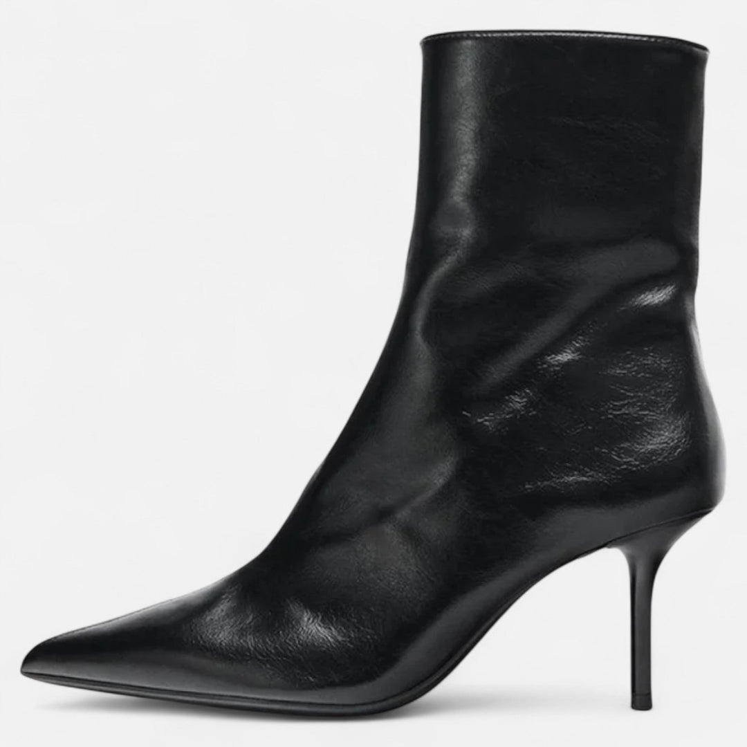 Elegant Women's Heeled Ankle Boots with Pointed Toe