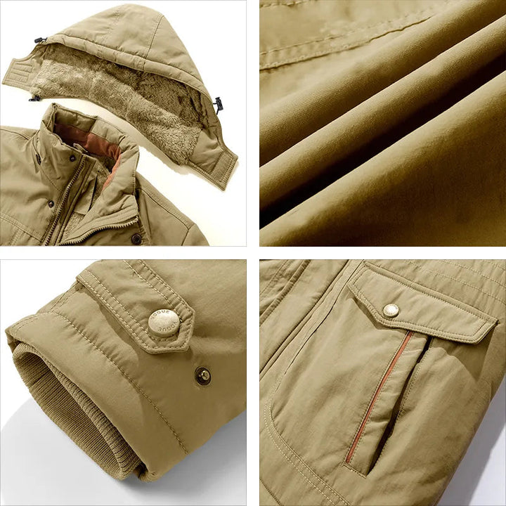 Waterproof Tactical Winter Coat Men's - Lined Parka with Removable Hood
