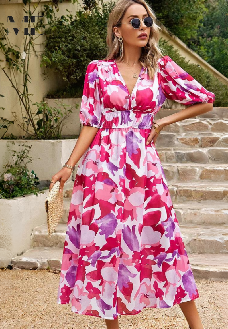 Elegant Floral Women's Dress