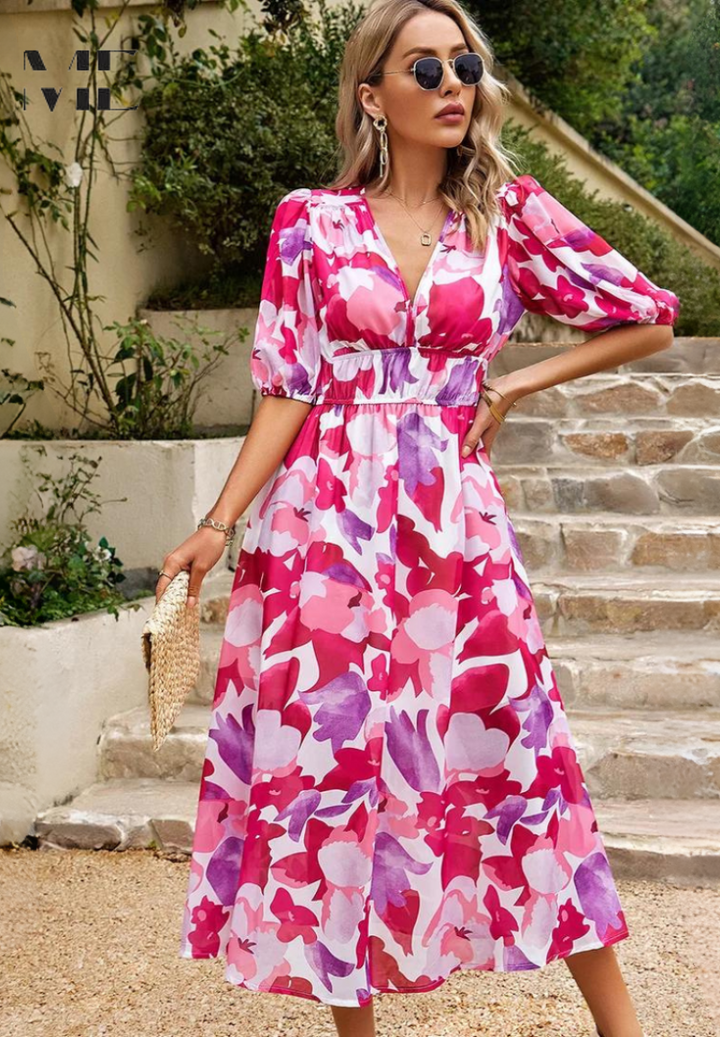Elegant Floral Women's Dress
