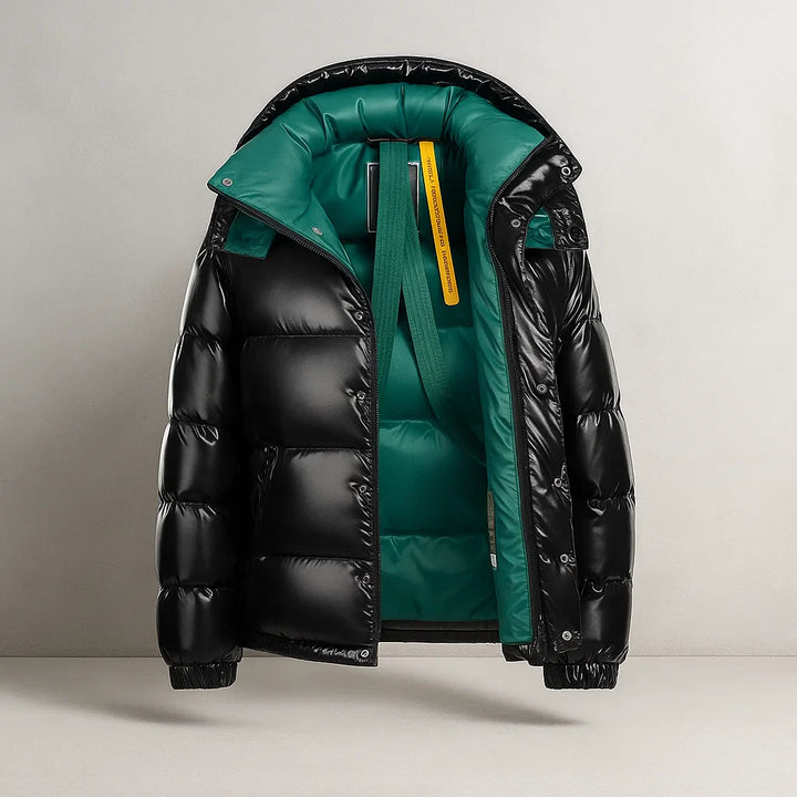 Warm Men's Puffer Jacket with Thick Padding - Winter Jacket with Full Zip