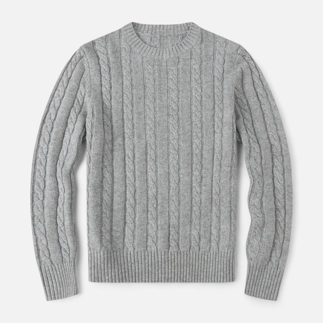 Classic Crew Neck Cotton-Blend Men's Sweater