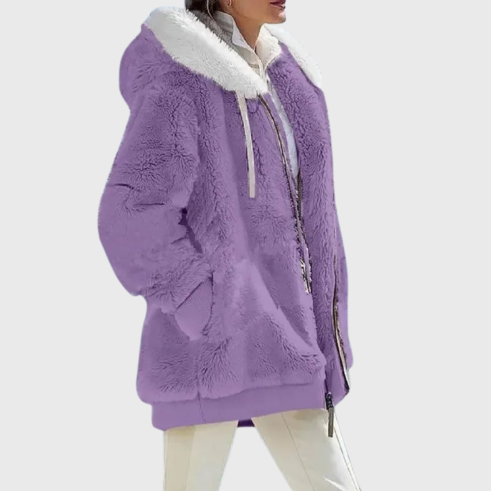 Women's Warm Fleece Winter Jacket with Hood
