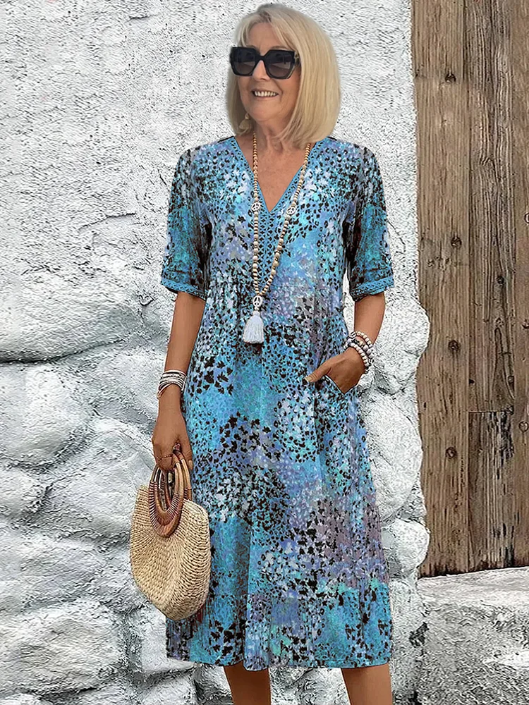 Colorful Stylish Women's Midi Dress