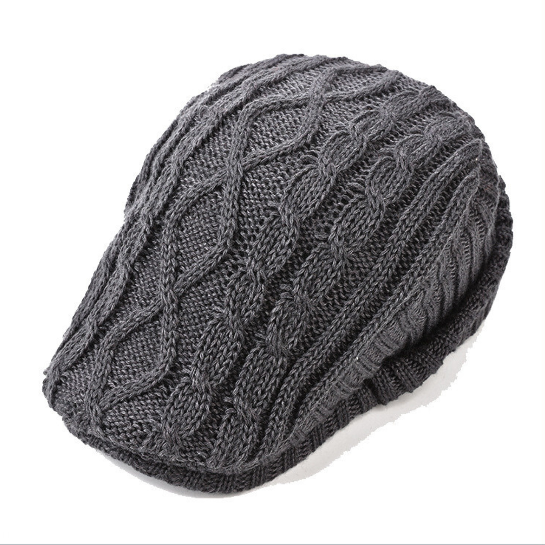 Warm Men's Knit Beanie with Fleece Lining - Soft Winter Hat with Ear Coverage