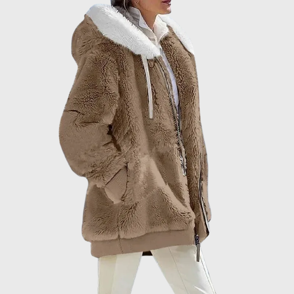 Women's Warm Fleece Winter Jacket with Hood