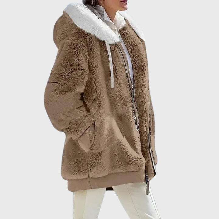 Women's Warm Fleece Winter Jacket with Hood