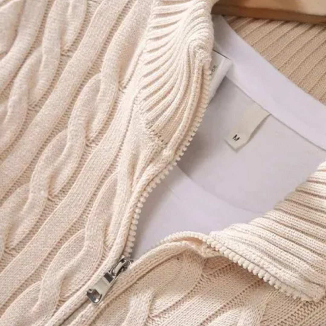 Men's Thick Turtleneck Pullover Sweater with Zipper
