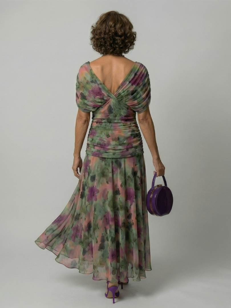 Elegant Lightweight Women's Off-Shoulder Flow Midi Dress