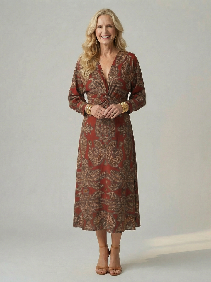Elegant Lightweight Women's Wrap Midi Dress